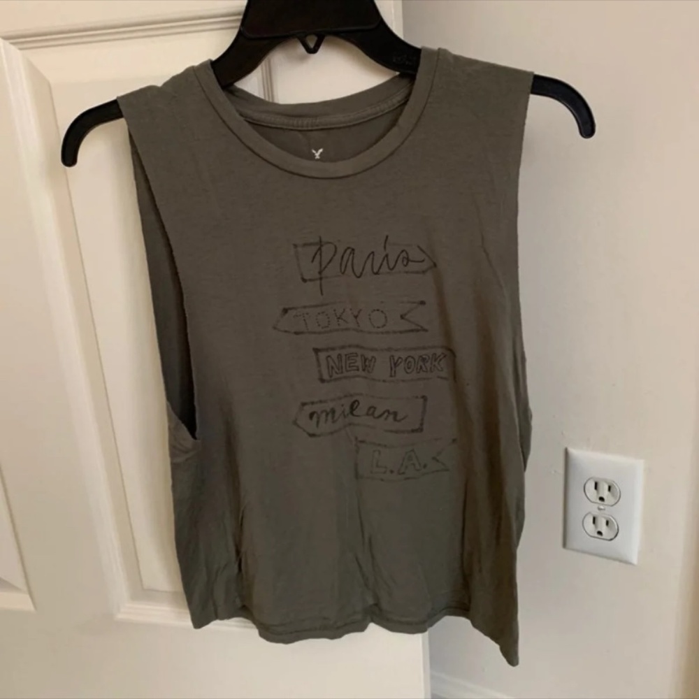 American Eagle Soft&Sexy Army Green Tank Top (XS)